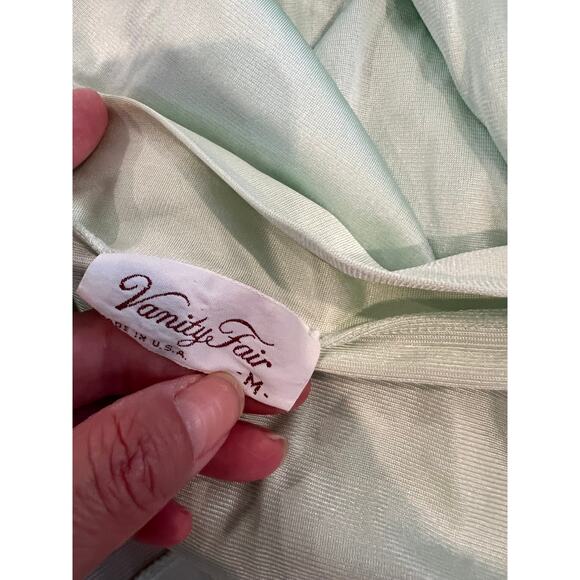 Vintage 70s Vanity Fair Mint Green Silky Satin Dressing Robe - Picture 6 of 6